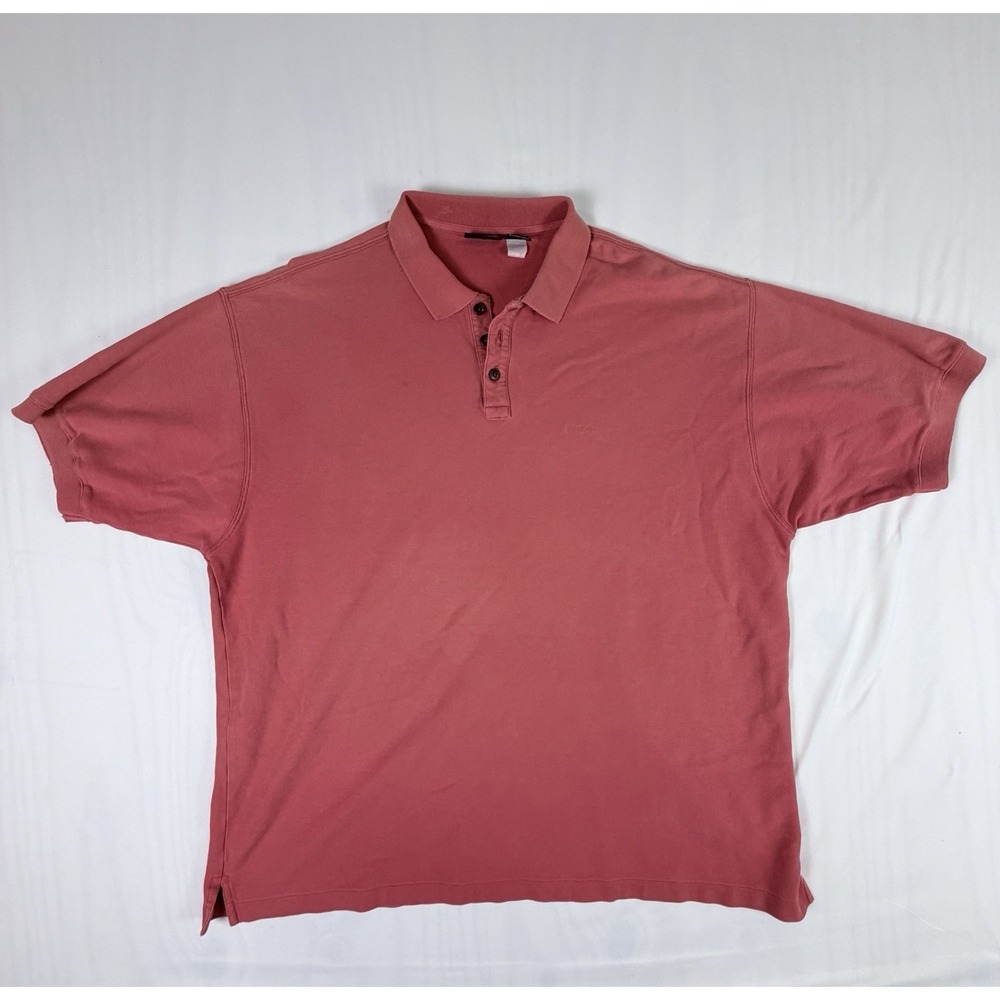 Patagonia Mens XL Organic Cotton Short Sleeve Polo Shirt Orange Pique Knit Logo